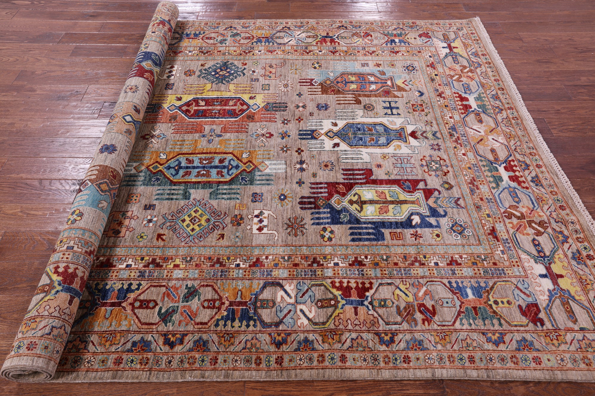 Persian Fine Serapi Hand Knotted Wool Rug - 6' 10" X 9' 6" - Golden Nile