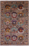 Turkmen Ersari Hand Knotted Wool Rug - 5' 7" X 8' 6" - Golden Nile