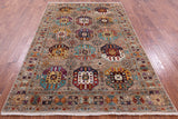 Turkmen Ersari Hand Knotted Wool Rug - 5' 7" X 8' 6" - Golden Nile