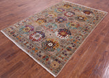 Turkmen Ersari Hand Knotted Wool Rug - 5' 7" X 8' 6" - Golden Nile