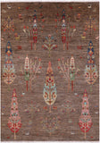 Tribal Persian Gabbeh Hand Knotted Wool Rug - 5' 9" X 8' 0" - Golden Nile