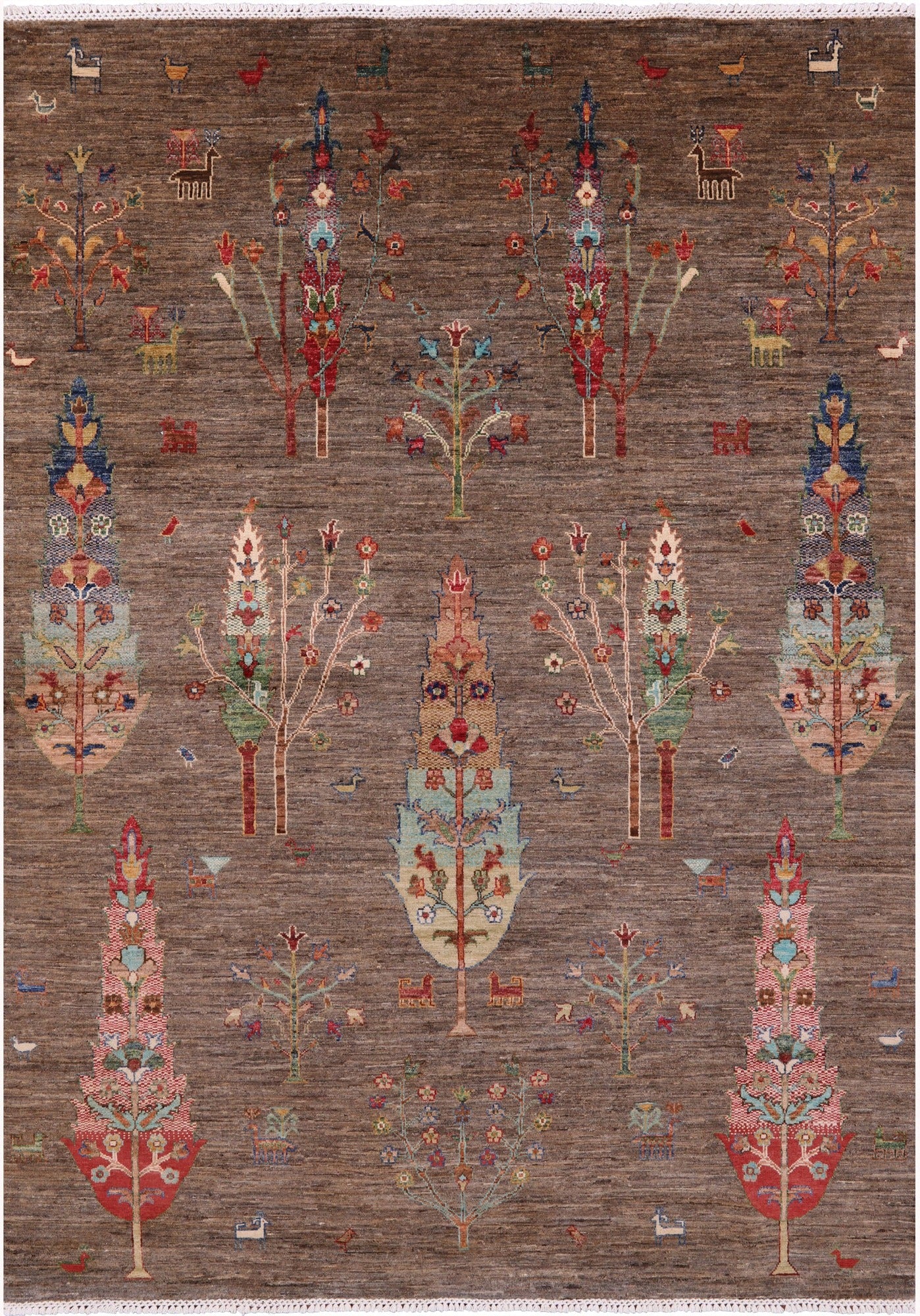 Tribal Persian Gabbeh Hand Knotted Wool Rug - 5' 9" X 8' 0" - Golden Nile