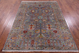 Grey Peshawar Hand Knotted Wool Rug - 6' 0" X 7' 7" - Golden Nile