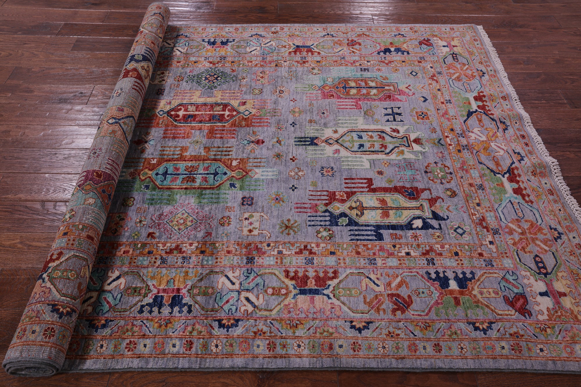 Persian Fine Serapi Hand Knotted Wool Rug - 5' 7" X 8' 3" - Golden Nile