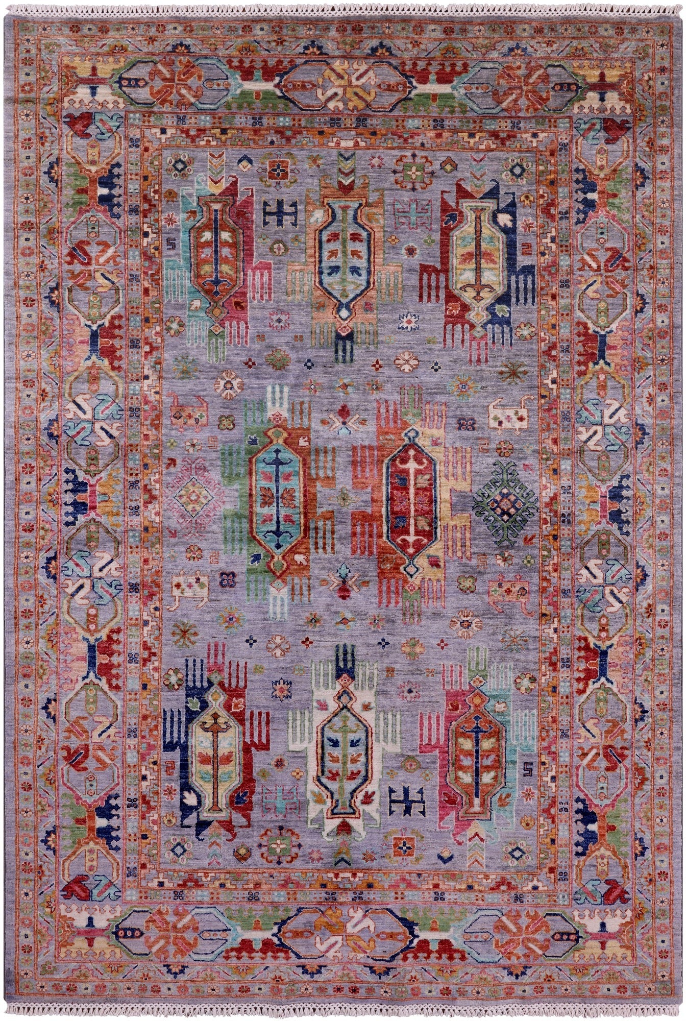 Persian Fine Serapi Hand Knotted Wool Rug - 5' 7" X 8' 3" - Golden Nile