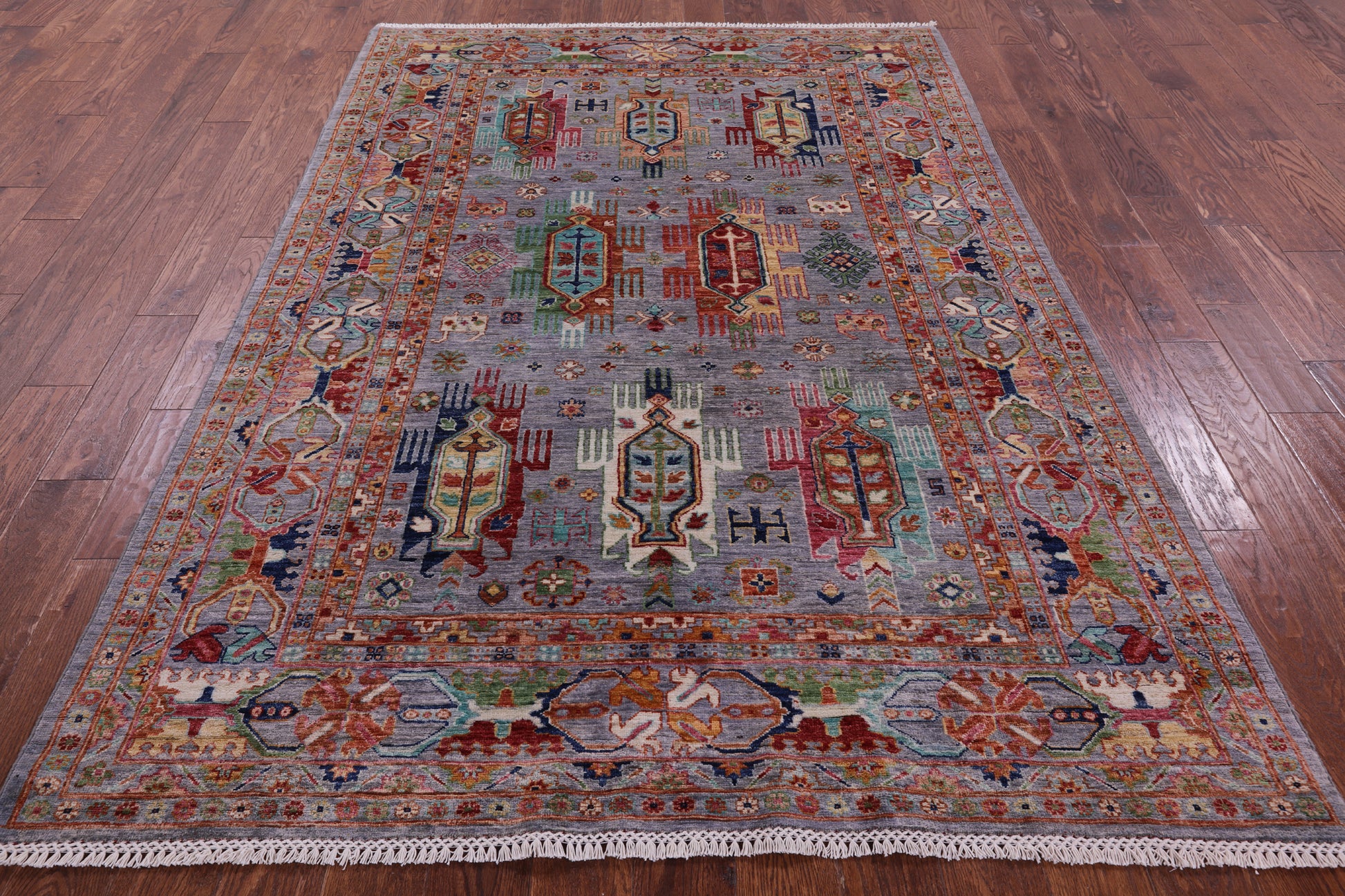 Persian Fine Serapi Hand Knotted Wool Rug - 5' 7" X 8' 3" - Golden Nile