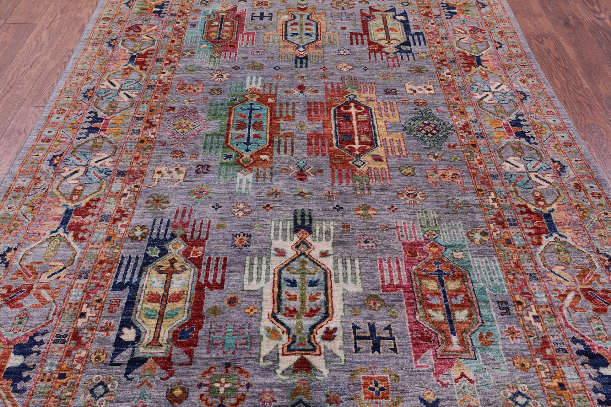 Persian Fine Serapi Hand Knotted Wool Rug - 5' 7" X 8' 3" - Golden Nile