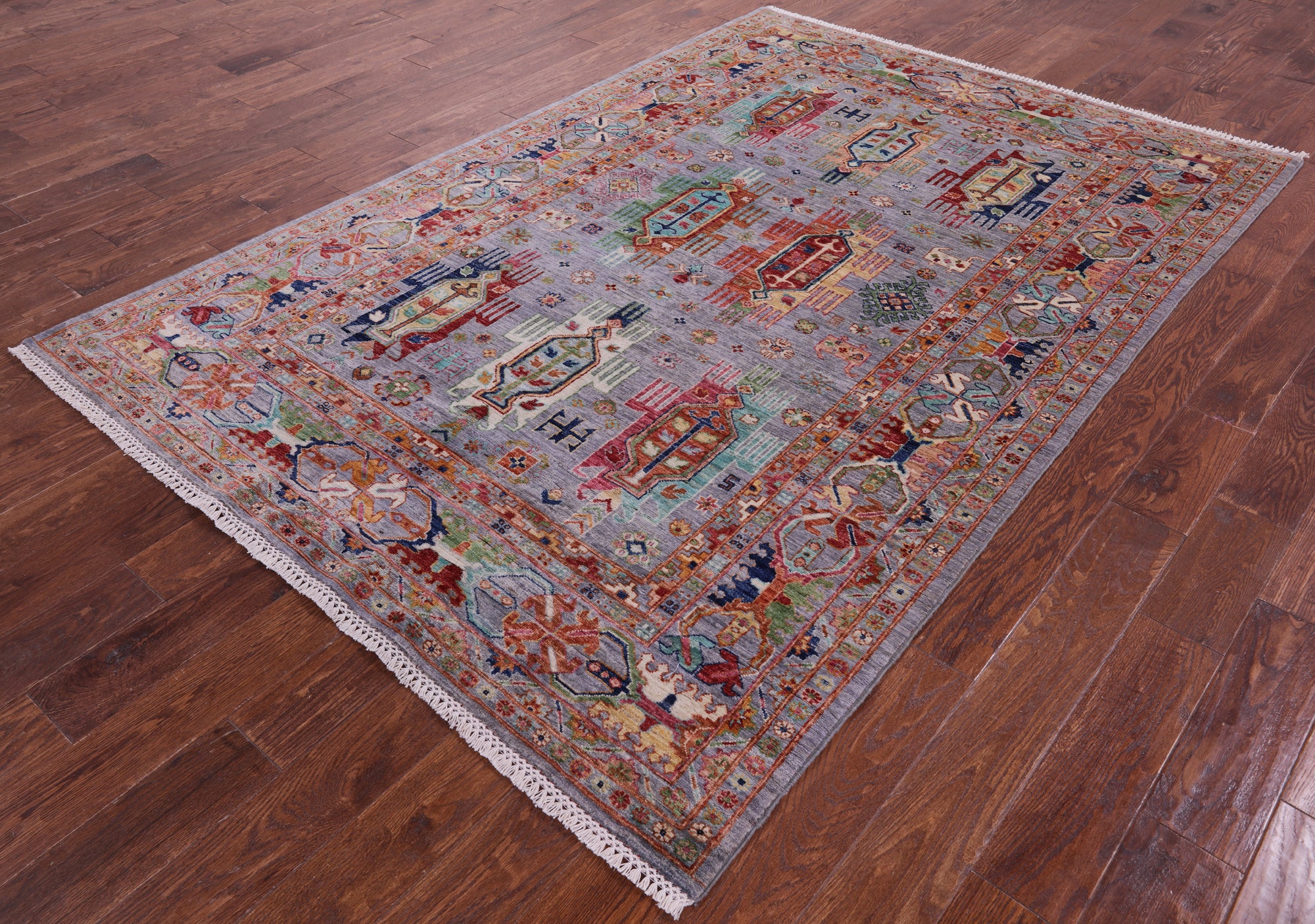 Persian Fine Serapi Hand Knotted Wool Rug - 5' 7" X 8' 3" - Golden Nile