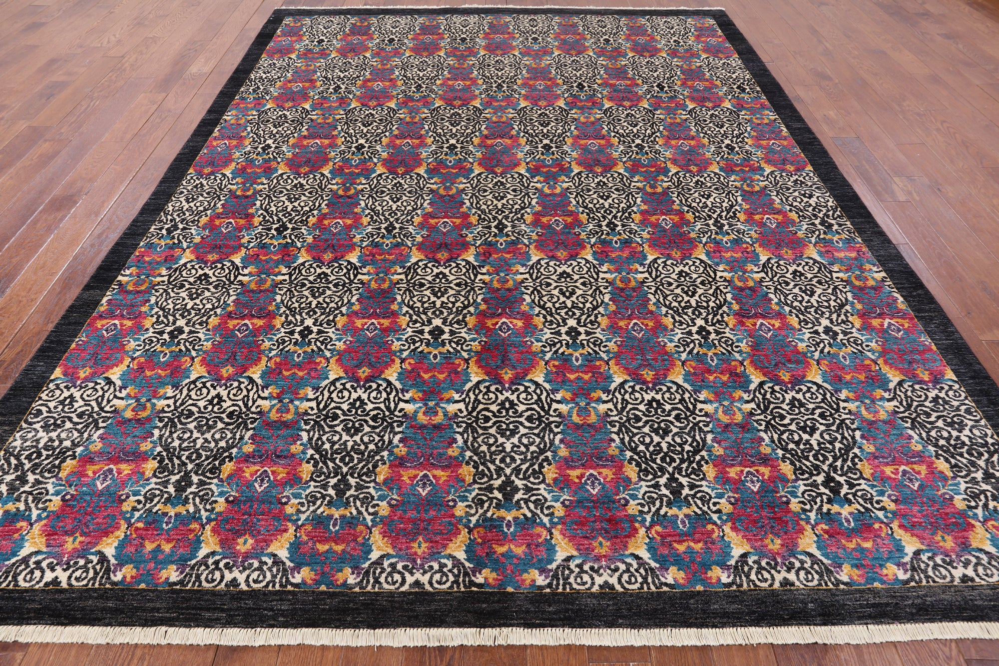 William Morris Handmade Wool Area Rug - 9' 3" X 12' 2" - Golden Nile
