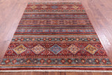 Khorjin Persian Gabbeh Hand Knotted Wool Rug - 5' 9" X 8' 0" - Golden Nile