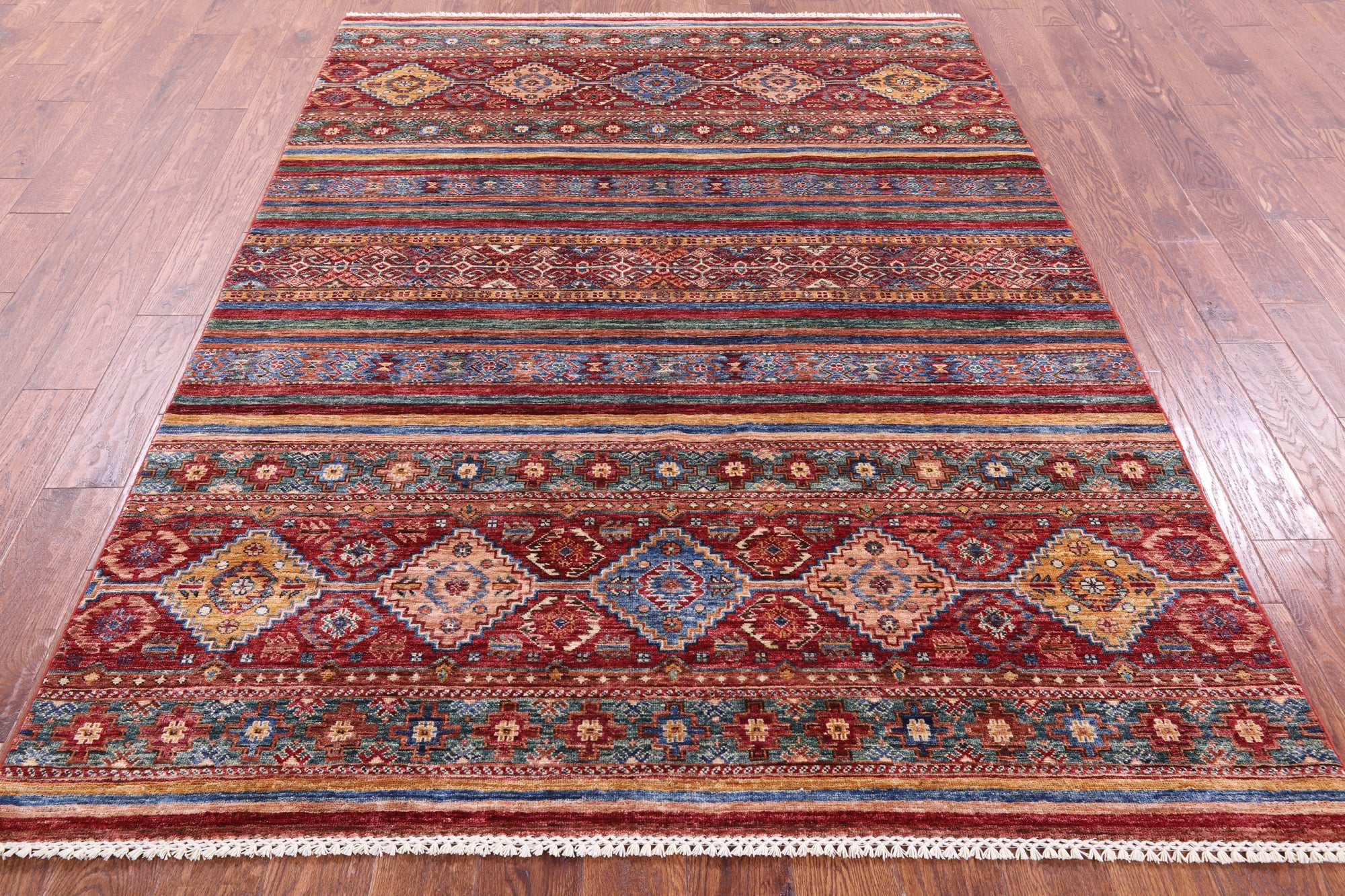 Khorjin Persian Gabbeh Hand Knotted Wool Rug - 5' 9" X 8' 0" - Golden Nile