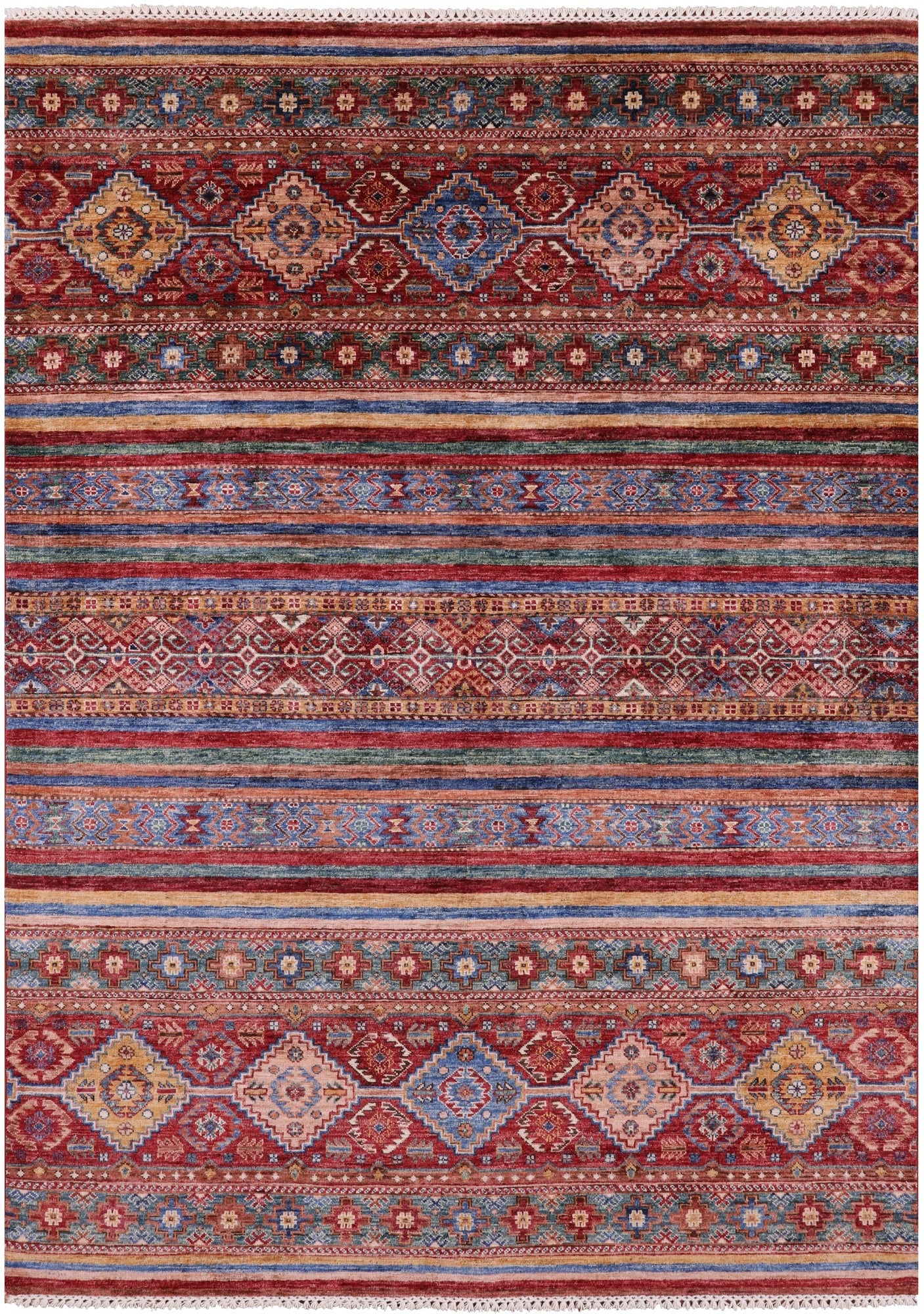 Khorjin Persian Gabbeh Hand Knotted Wool Rug - 5' 9" X 8' 0" - Golden Nile