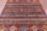 Khorjin Persian Gabbeh Hand Knotted Wool Rug - 5' 9" X 8' 0" - Golden Nile