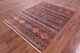 Khorjin Persian Gabbeh Hand Knotted Wool Rug - 5' 9" X 8' 0" - Golden Nile