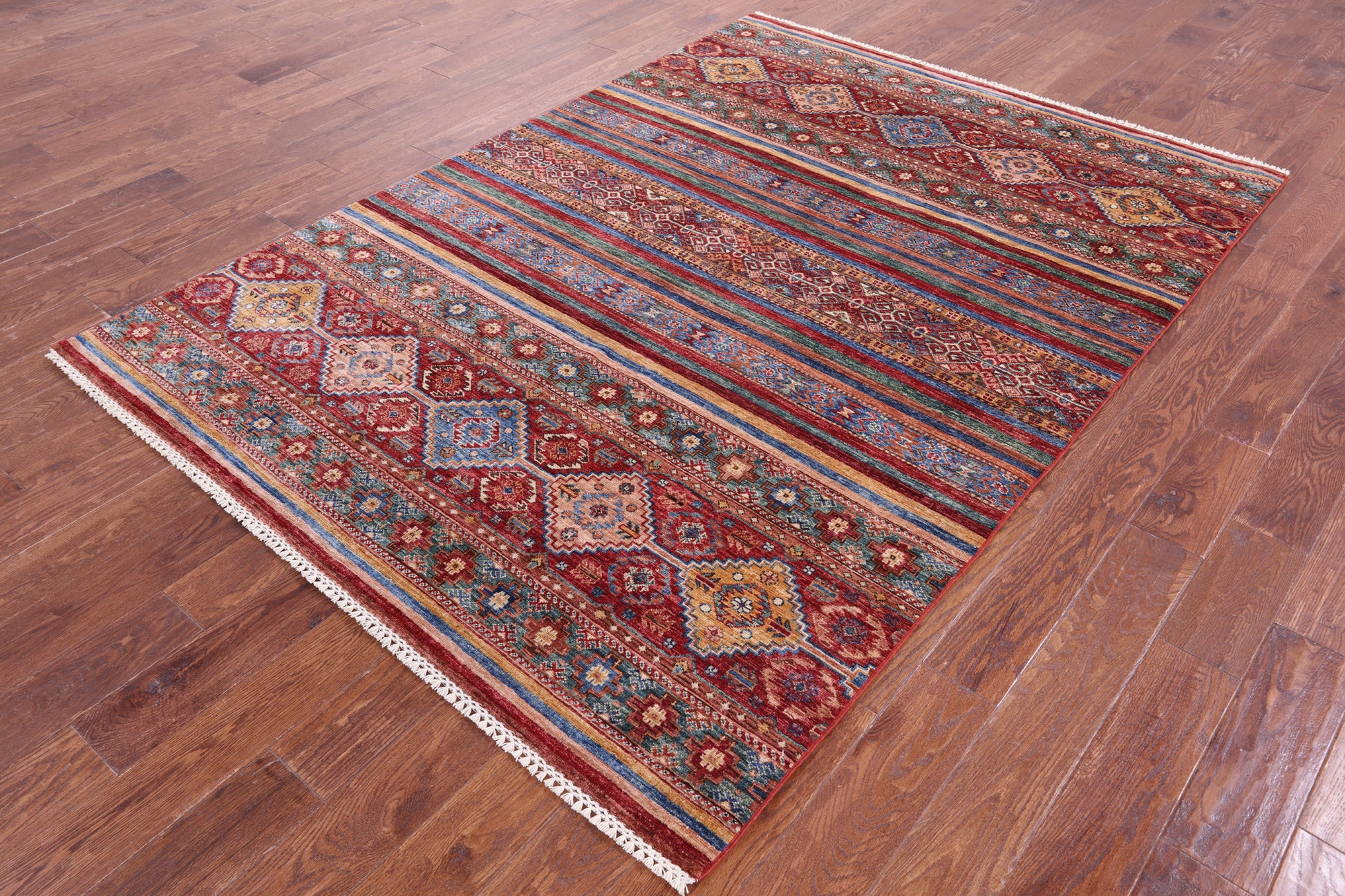 Khorjin Persian Gabbeh Hand Knotted Wool Rug - 5' 9" X 8' 0" - Golden Nile