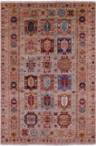 Turkmen Ersari Hand Knotted Wool Rug - 5' 8" X 8' 3" - Golden Nile