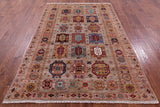 Turkmen Ersari Hand Knotted Wool Rug - 5' 8" X 8' 3" - Golden Nile