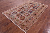 Turkmen Ersari Hand Knotted Wool Rug - 5' 8" X 8' 3" - Golden Nile