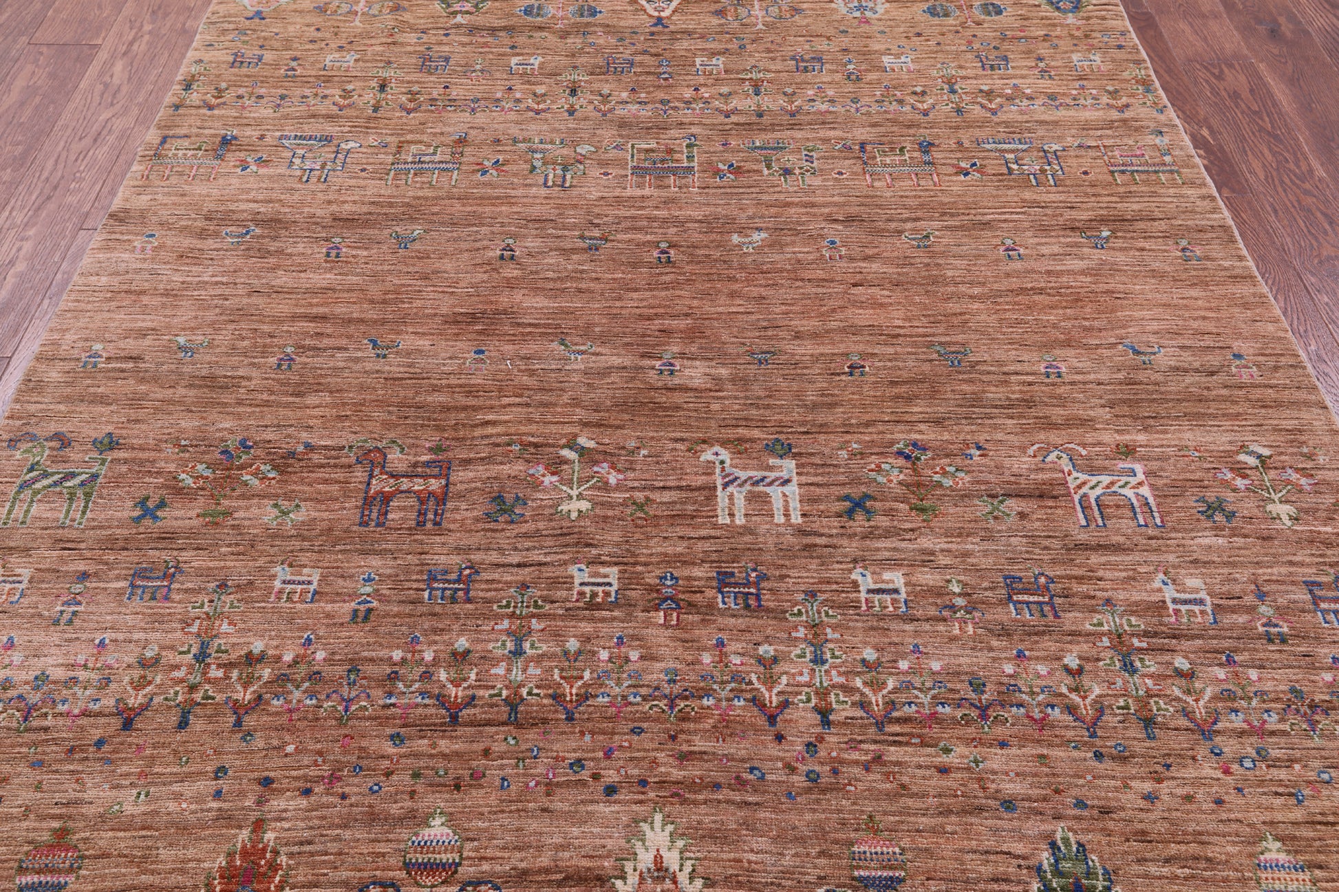 Tribal Persian Gabbeh Hand Knotted Wool Rug - 5' 7" X 7' 7" - Golden Nile