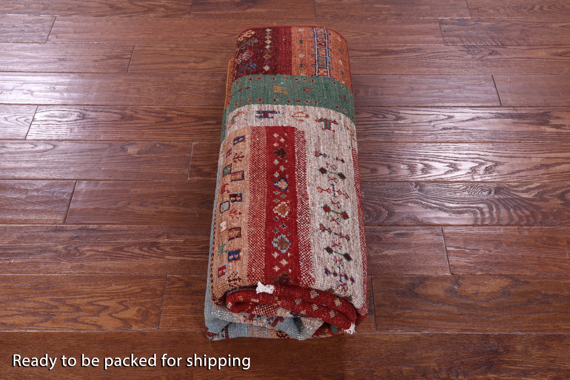 Tribal Persian Gabbeh Handmade Wool Rug - 5' 2" X 6' 8" - Golden Nile