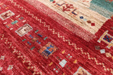 Tribal Persian Gabbeh Handmade Wool Rug - 5' 2" X 6' 8" - Golden Nile