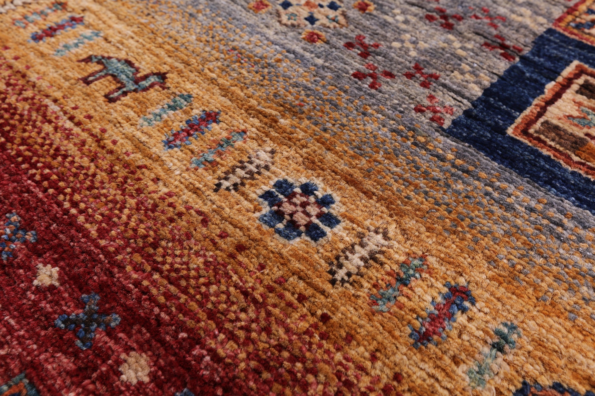 Tribal Persian Gabbeh Hand Knotted Wool Rug - 5' 0" X 6' 10" - Golden Nile
