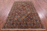 Turkmen Ersari Hand Knotted Wool Rug - 5' 6" X 9' 9" - Golden Nile
