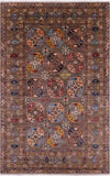 Turkmen Ersari Hand Knotted Wool Rug - 5' 6" X 9' 9" - Golden Nile