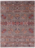 Khorjin Persian Gabbeh Hand Knotted Wool Rug - 4' 11" X 6' 5" - Golden Nile
