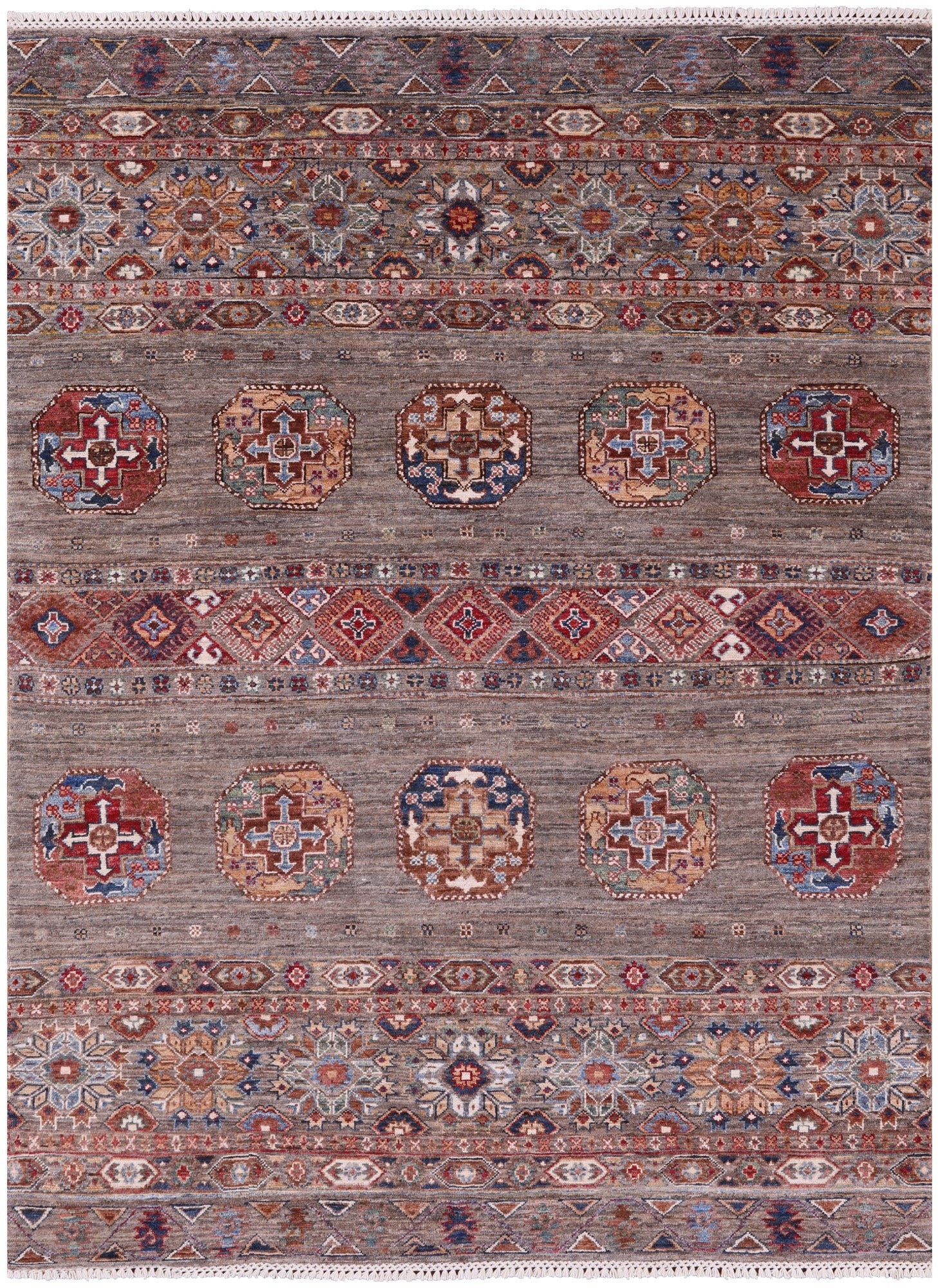 Khorjin Persian Gabbeh Hand Knotted Wool Rug - 4' 11" X 6' 5" - Golden Nile