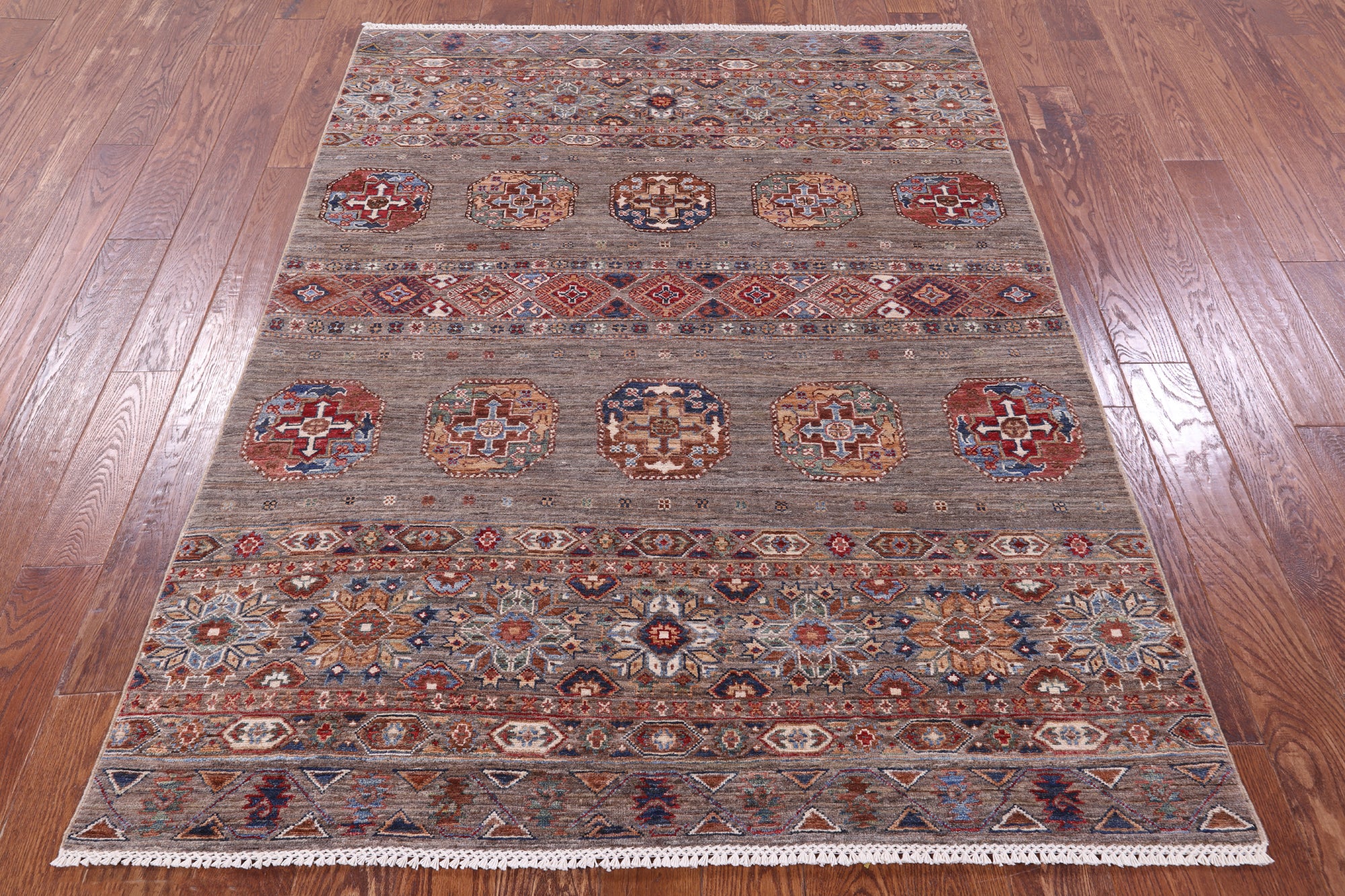 Khorjin Persian Gabbeh Hand Knotted Wool Rug - 4' 11" X 6' 5" - Golden Nile