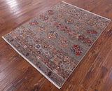 Khorjin Persian Gabbeh Hand Knotted Wool Rug - 4' 11" X 6' 5" - Golden Nile