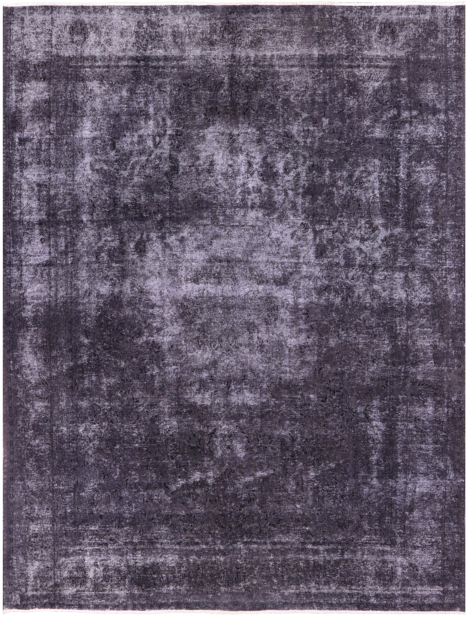 Grey Persian Overdyed Hand Knotted Wool Rug - 9' 8" X 12' 8" - Golden Nile