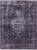 Grey Persian Overdyed Hand Knotted Wool Rug - 9' 8" X 12' 8" - Golden Nile