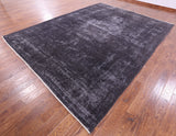Grey Persian Overdyed Hand Knotted Wool Rug - 9' 8" X 12' 8" - Golden Nile