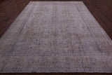 Ivory Persian Vintage White Wash Hand Knotted Wool Rug - 9' 7" X 12' 0" - Golden Nile