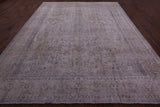 Ivory Persian Vintage White Wash Hand Knotted Wool Rug - 9' 7" X 12' 0" - Golden Nile