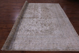 Ivory Persian Vintage White Wash Handmade Wool Rug - 9' 6" X 12' 6" - Golden Nile