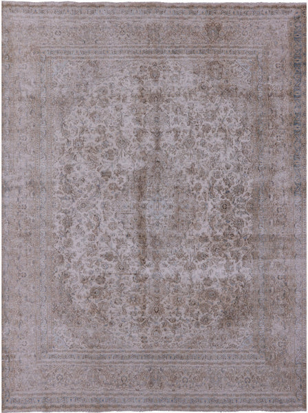 Ivory Persian Vintage White Wash Handmade Wool Rug - 9' 6" X 12' 6" - Golden Nile