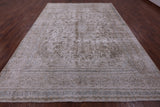 Ivory Persian Vintage White Wash Handmade Wool Rug - 9' 6" X 12' 6" - Golden Nile