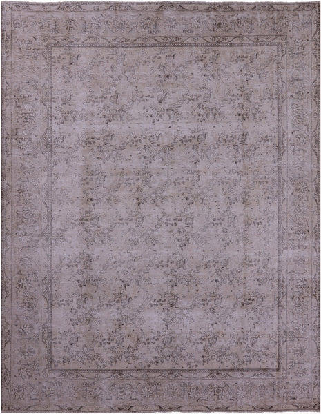 Ivory Persian Vintage White Wash Handmade Wool Rug - 9' 8" X 12' 6" - Golden Nile