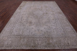 Ivory Persian Vintage White Wash Hand Knotted Wool Rug - 9' 8" X 12' 3" - Golden Nile