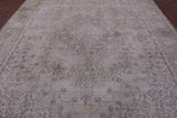 Ivory Persian Vintage White Wash Hand Knotted Wool Rug - 9' 8" X 12' 3" - Golden Nile