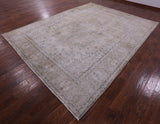 Ivory Persian Vintage White Wash Hand Knotted Wool Rug - 9' 8" X 12' 3" - Golden Nile