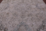 Ivory Persian Vintage White Wash Hand Knotted Wool Rug - 9' 10" X 12' 6" - Golden Nile