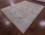 Ivory Persian Vintage White Wash Hand Knotted Wool Rug - 9' 10" X 12' 6" - Golden Nile