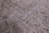 Ivory Persian Vintage White Wash Hand Knotted Wool Rug - 9' 10" X 12' 6" - Golden Nile