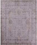 Ivory Persian Vintage White Wash Hand Knotted Wool Rug - 9' 9" X 12' 2" - Golden Nile