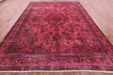 Red Persian Overdyed Hand Knotted Wool Rug - 9' 6" X 12' 7" - Golden Nile