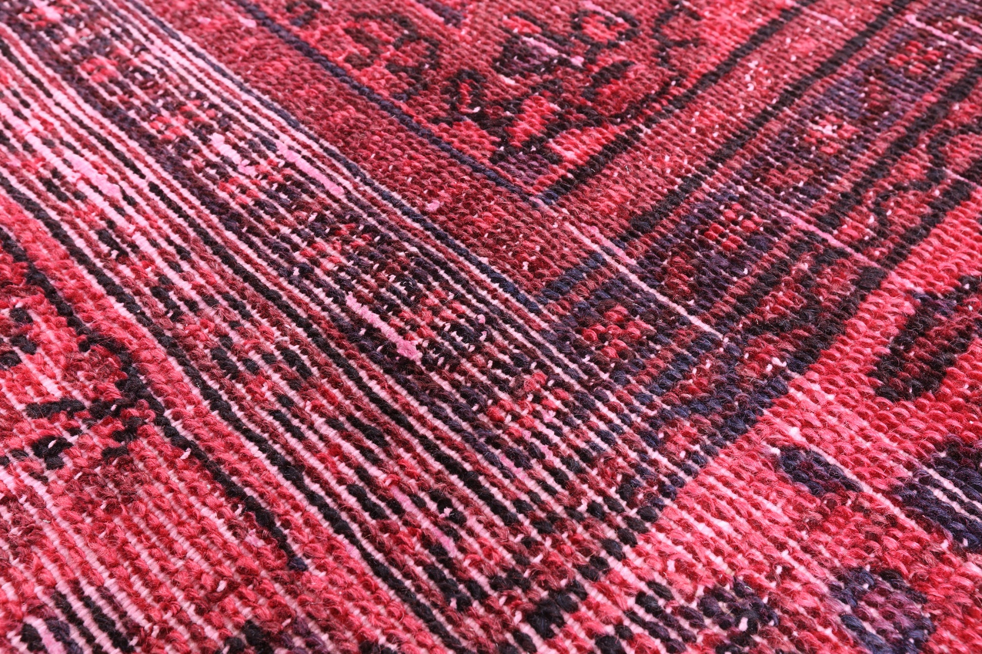 Red Persian Overdyed Hand Knotted Wool Rug - 9' 6" X 12' 7" - Golden Nile